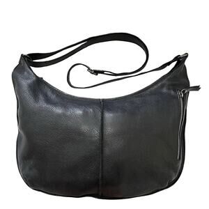 Latico Jackson 100% Leather Hobo Sling Crossbody Shoulder Bag in Black